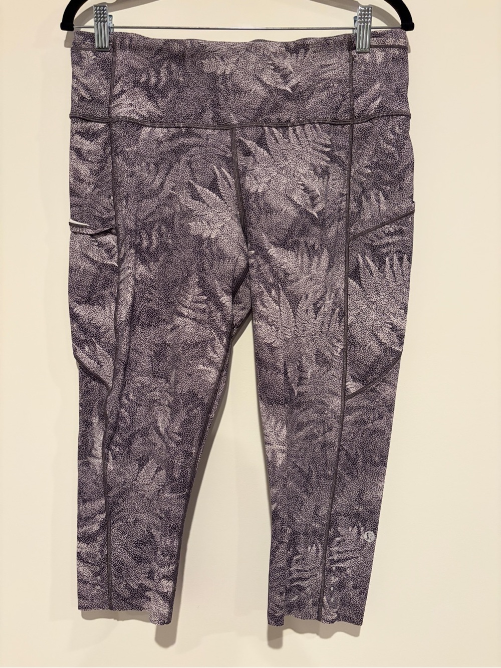 Lululemon Fast & Free Crop 19" Kindred Spirit Alpine White Grey Size 12
